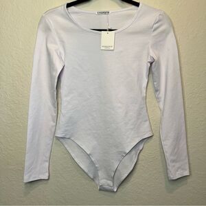 NWT MANGOPOP long sleeve white bodysuit XS